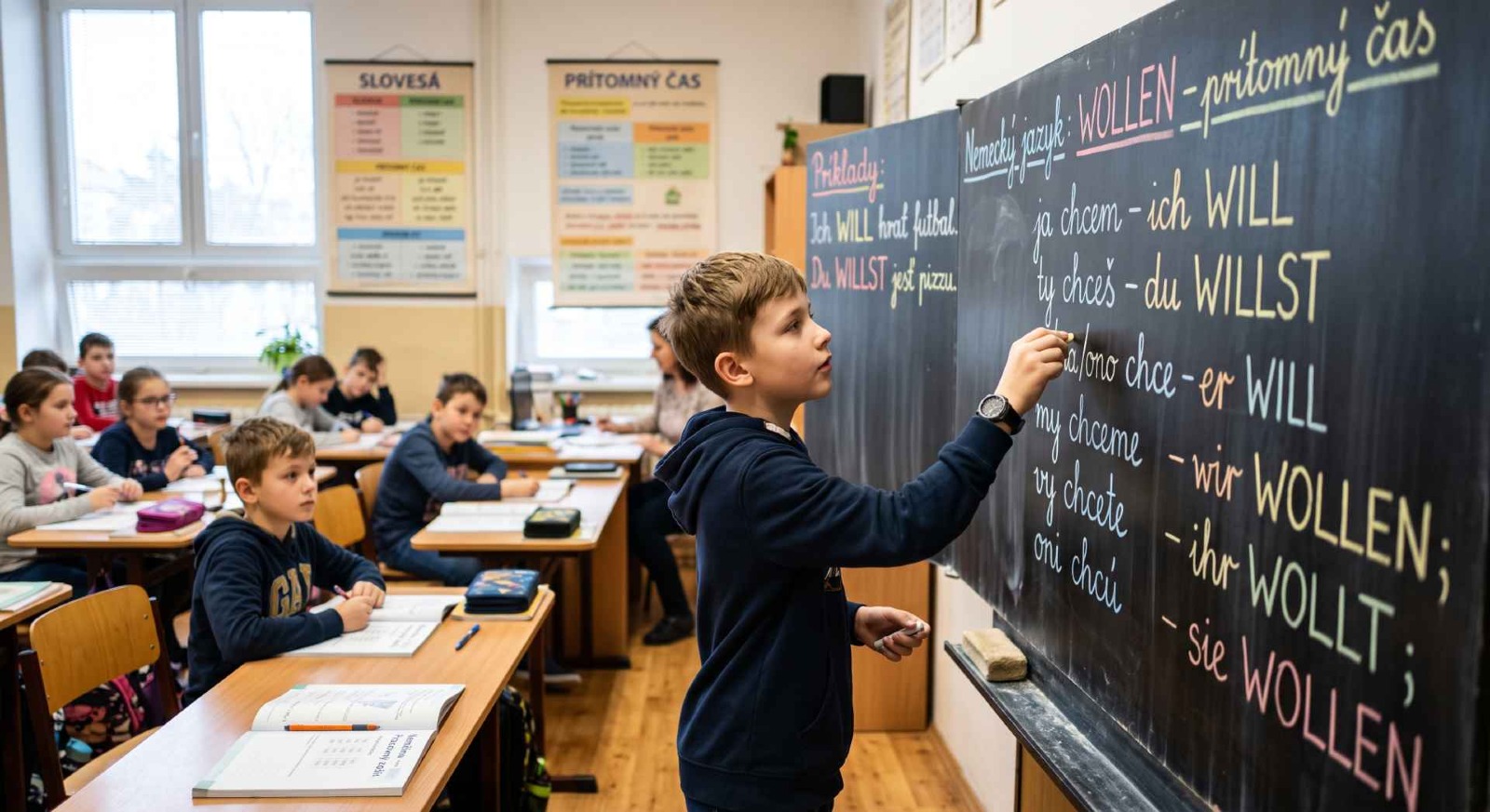 Wollen v prítomnom čase: konjugácia a gramatické pravidlá